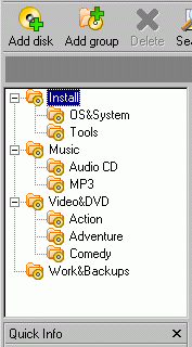 Example of catalog group structure