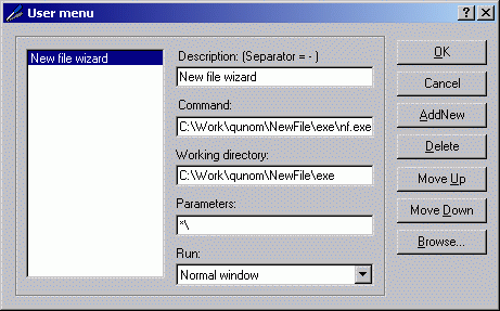 Add New File Wizard to EF Commander User menu
