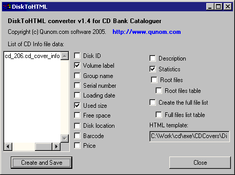 DiskToHTML screenshot
