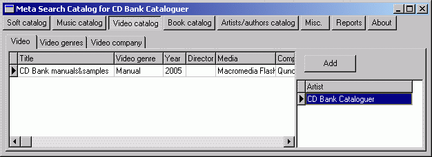 Meta Search Catalog screenshot - video list
